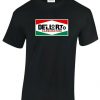 Men's black t-shirt with a Dellorto image on the front