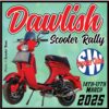 Patch for the 2025 Dawlish scooter rally featuring a red Vega.